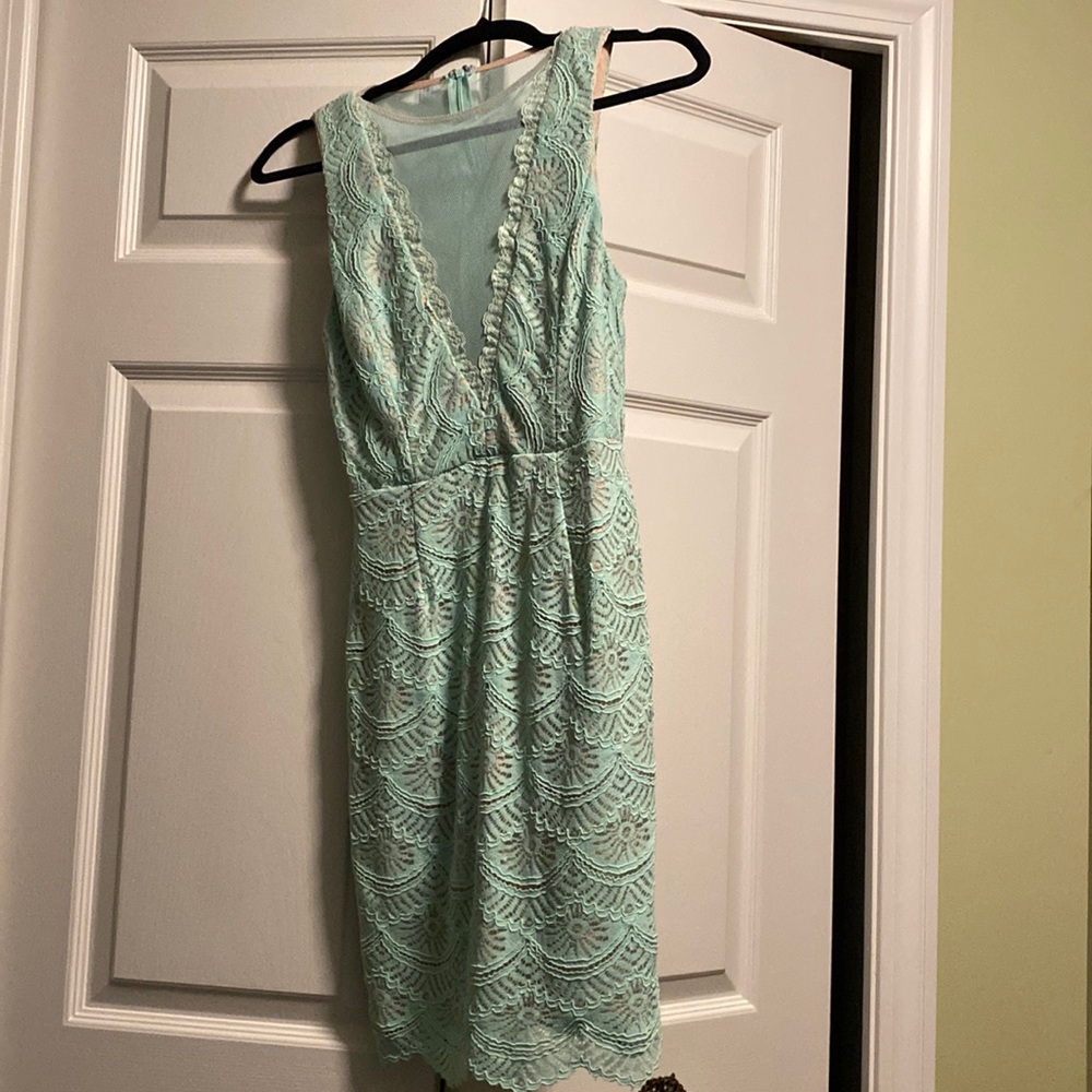Mint green mesh front dress